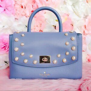 Kate Spade Blue Satchel with Gold Hardware